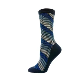 "Diagonal Stripe" cotton dress sock by Point Zero - Medium