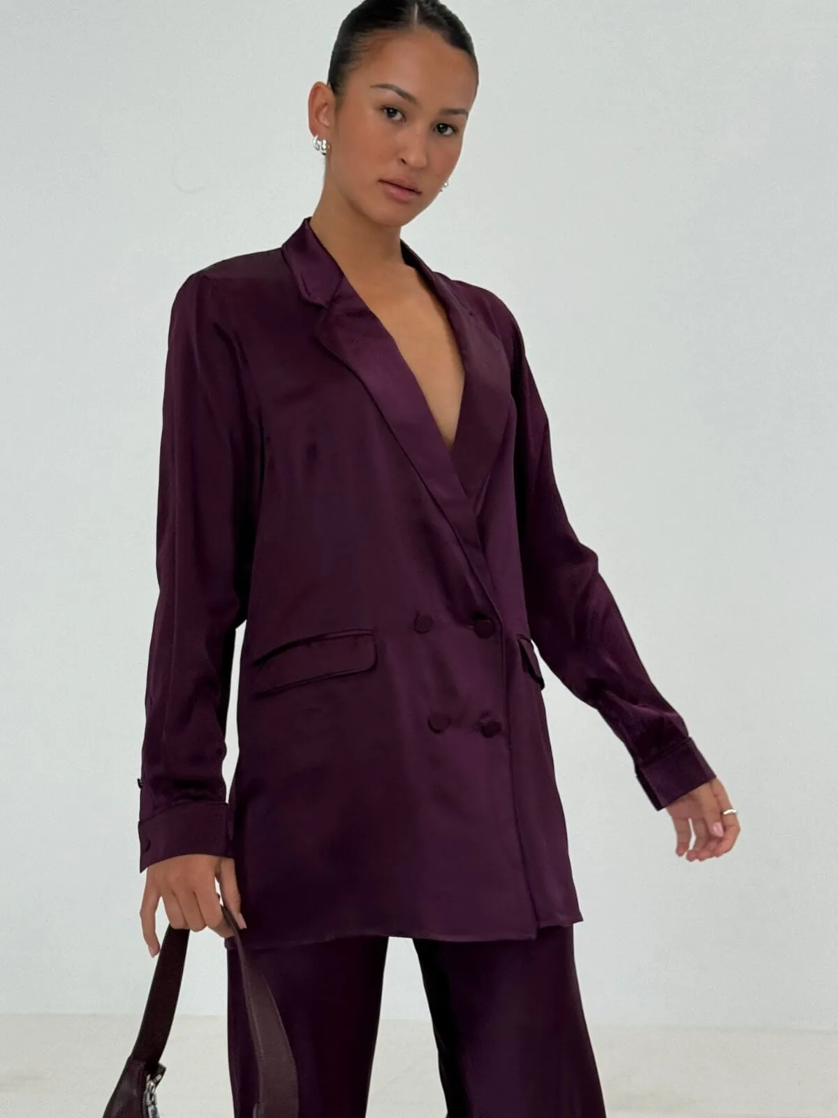 Relaxed Blazer - Blood Plum