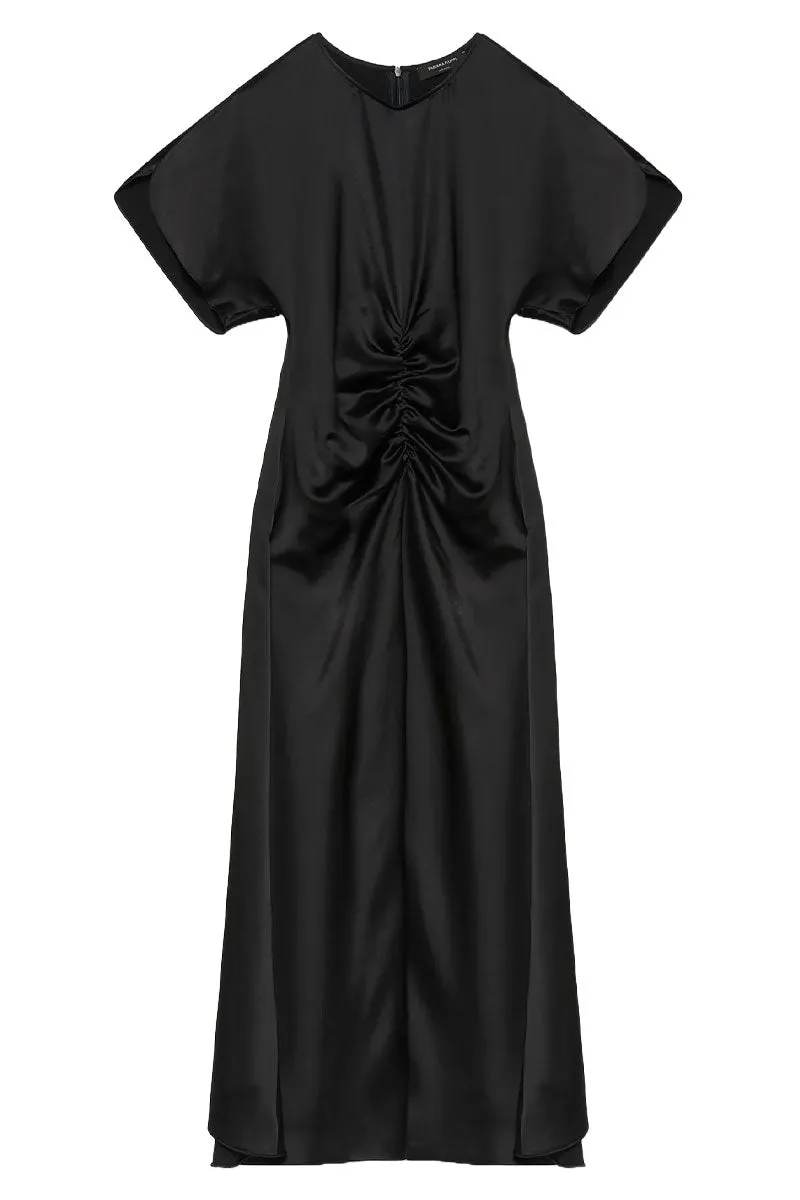 Ruched Satin Dress