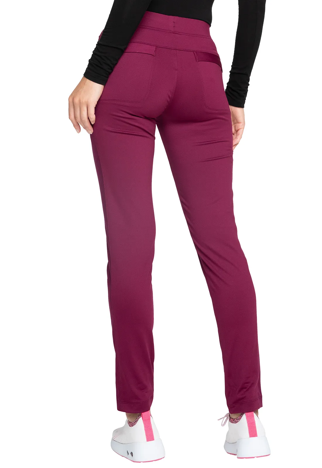 Scrub Pants - Cherokee Women's Statement Mid Rise Tapered Leg Drawstring Pant - Wine, CK055