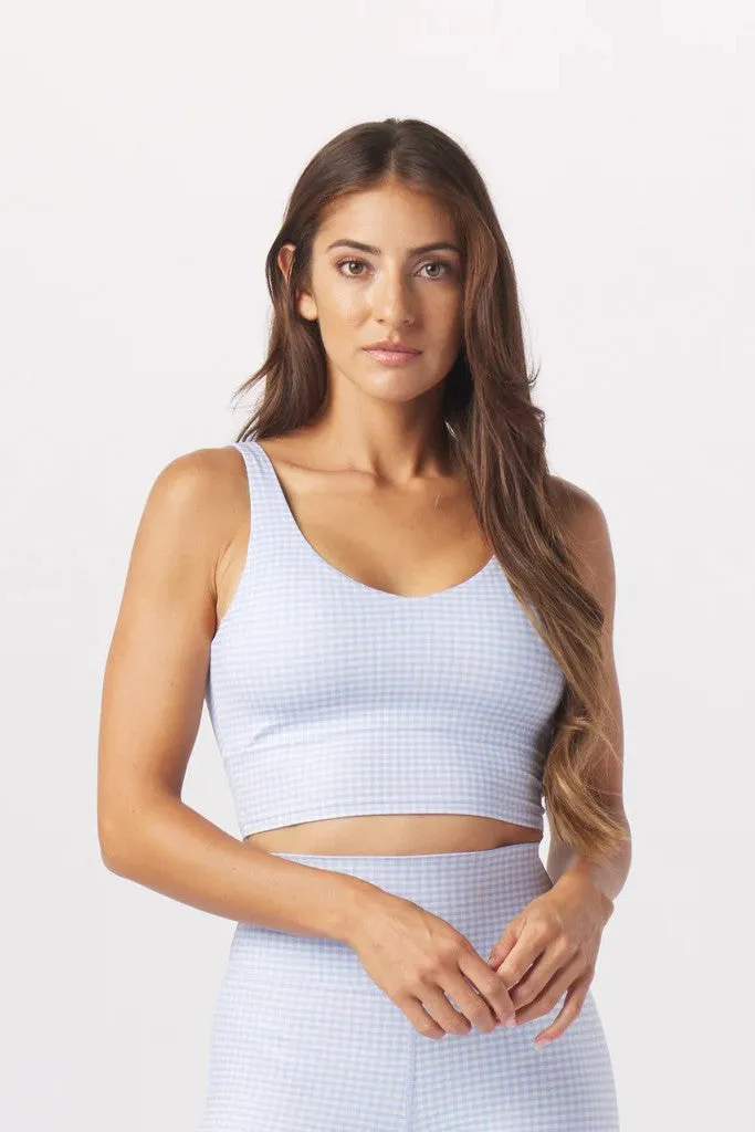 Sculpt Tank - Ice Blue / Oatmilk Gingham *Restocks in September