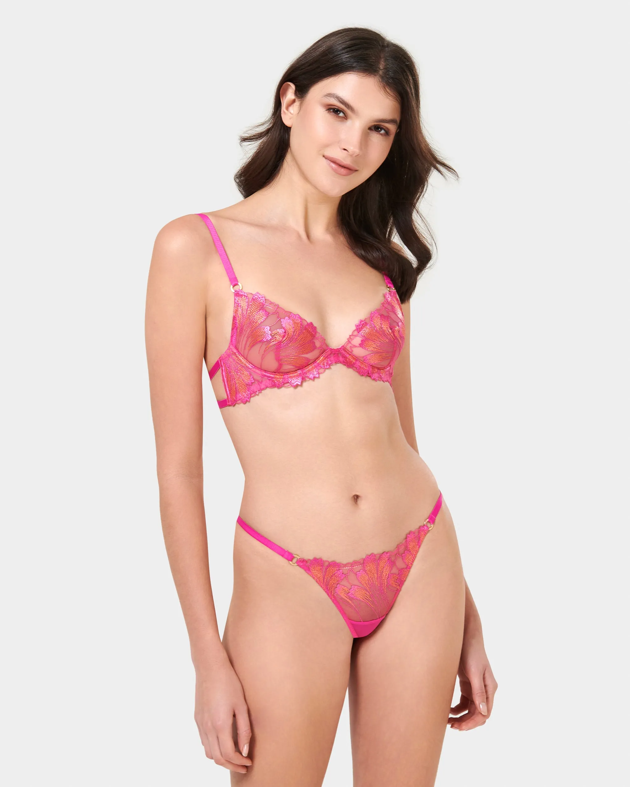 Set: Colette Fuchsia Pink/Orange Pepper