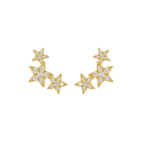 Shooting Star Stud Earrings silver gold