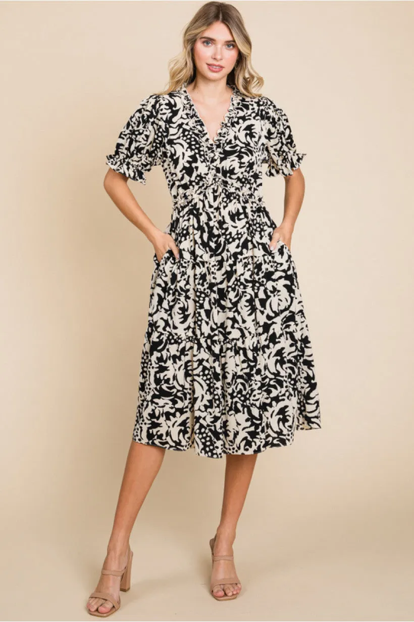 Short Sleeve Print Dress