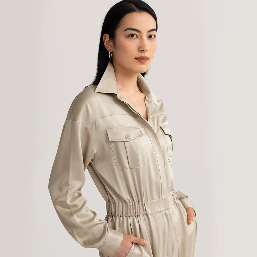 Silk Cargo Full Length Romper