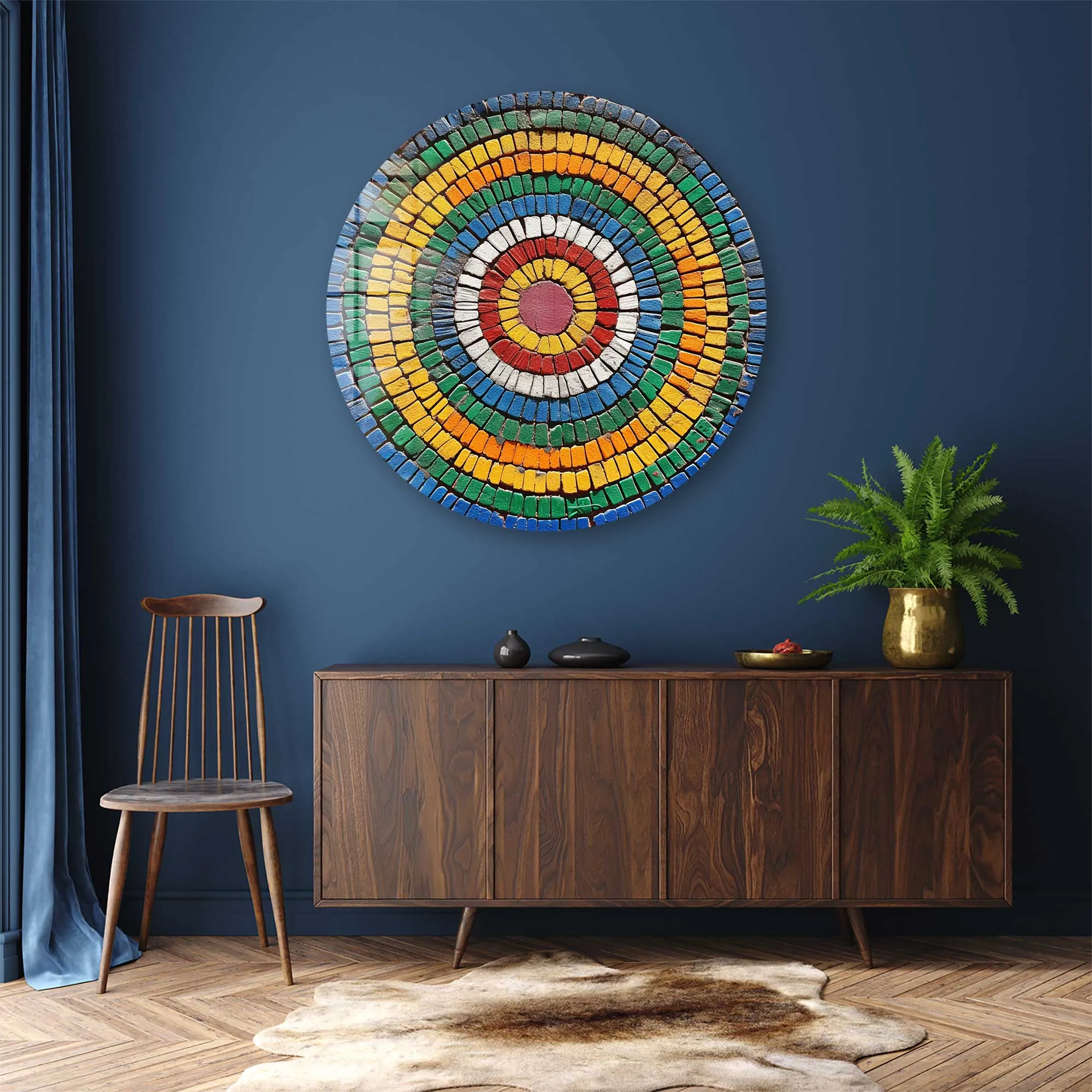 Spiral Stones  - Rounded Glass Wall Art