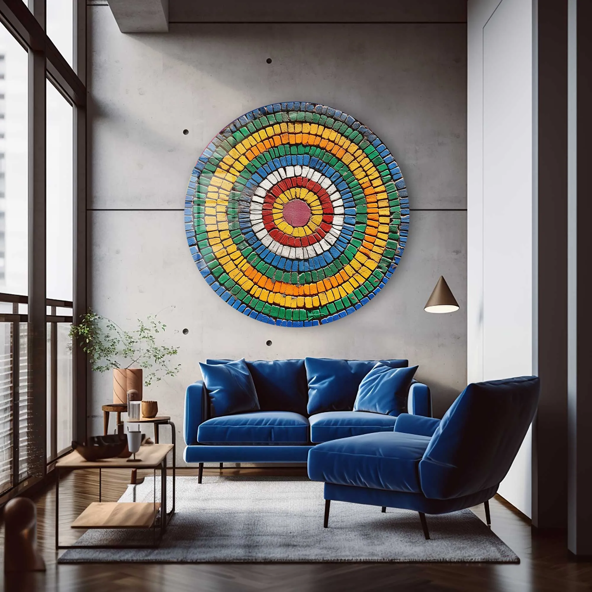 Spiral Stones  - Rounded Glass Wall Art