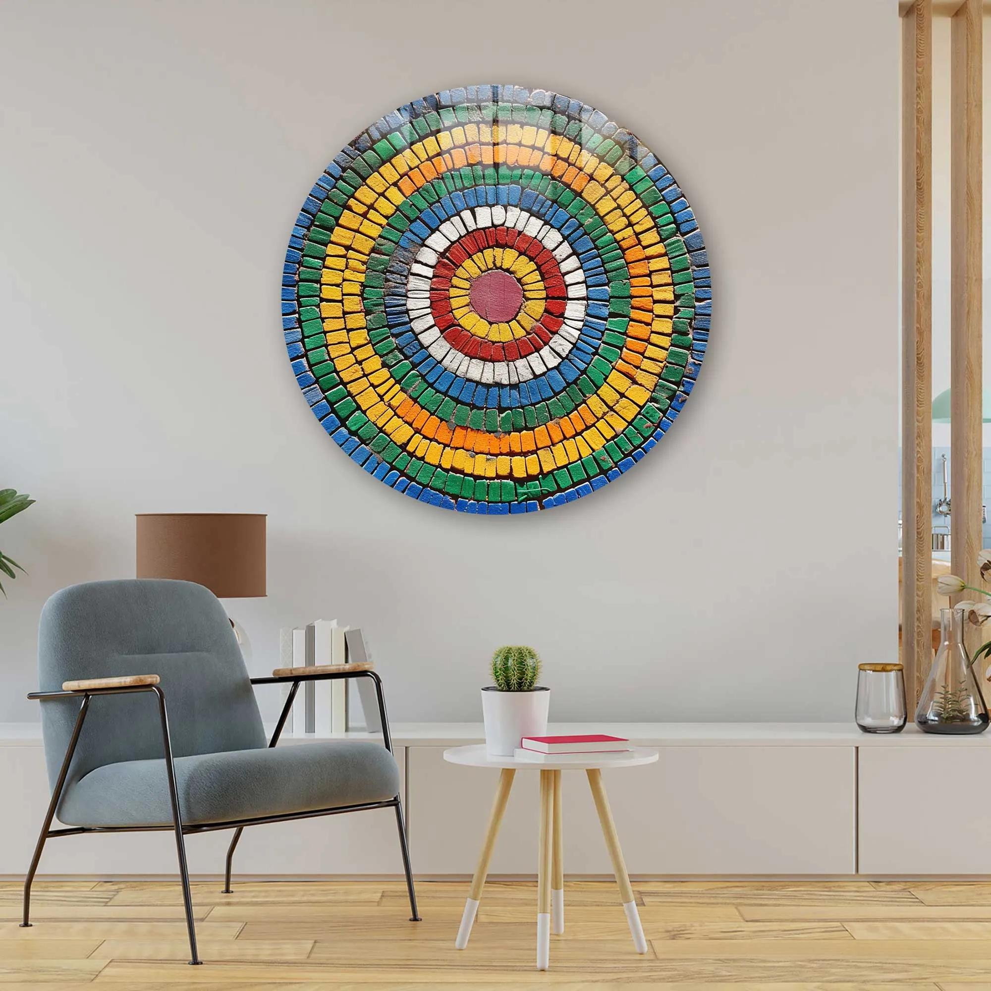 Spiral Stones  - Rounded Glass Wall Art