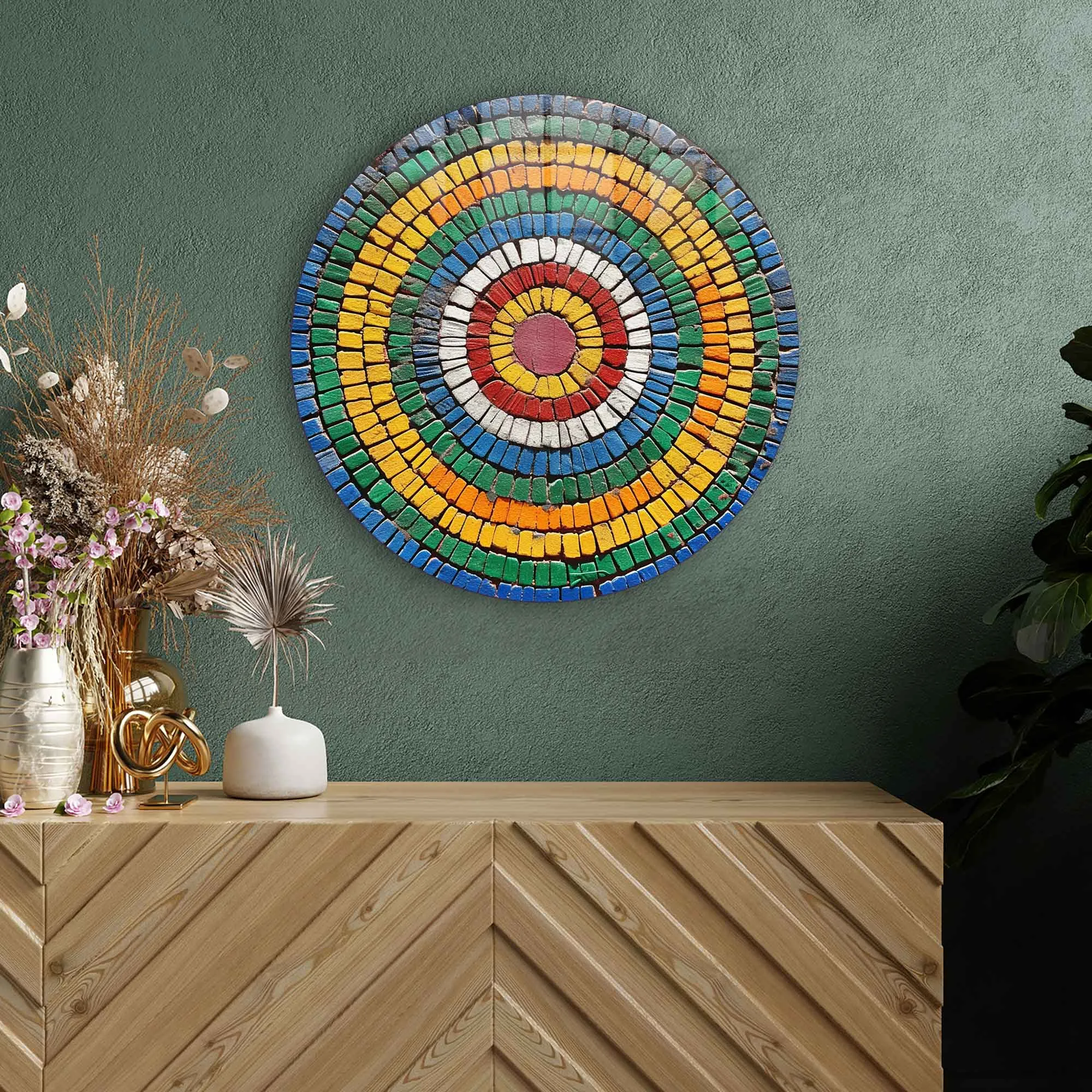 Spiral Stones  - Rounded Glass Wall Art