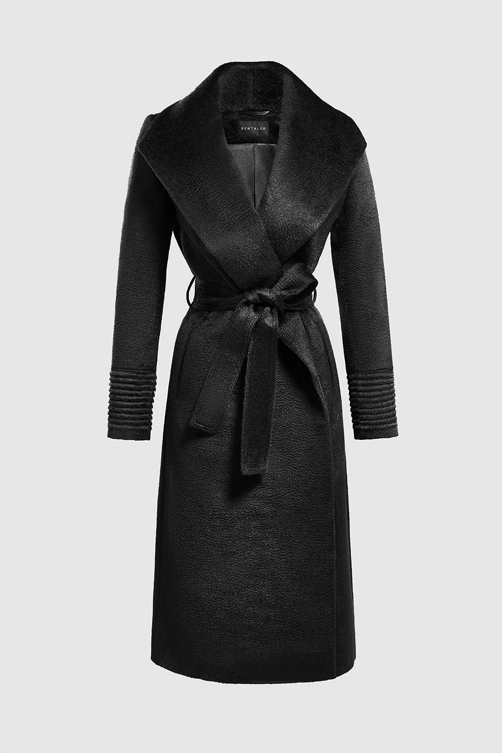 Suri Alpaca Long Shawl Collar Wrap Coat