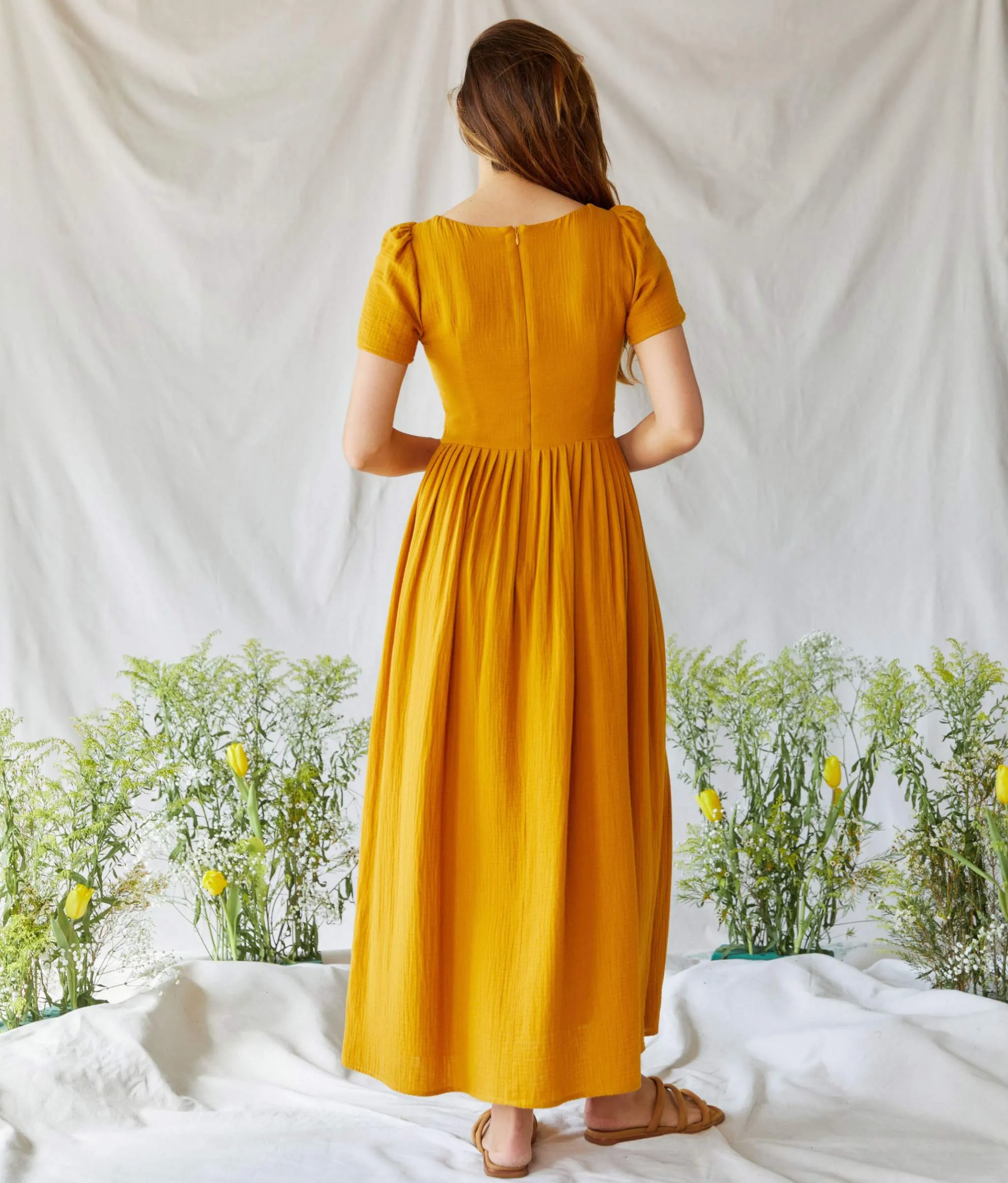 The Scarlet Dress | Mustard Gauze