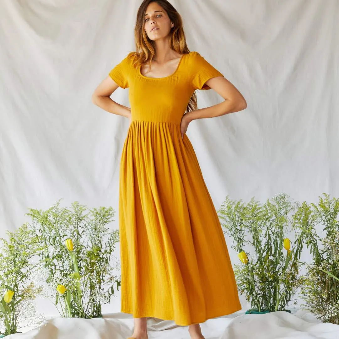 The Scarlet Dress | Mustard Gauze