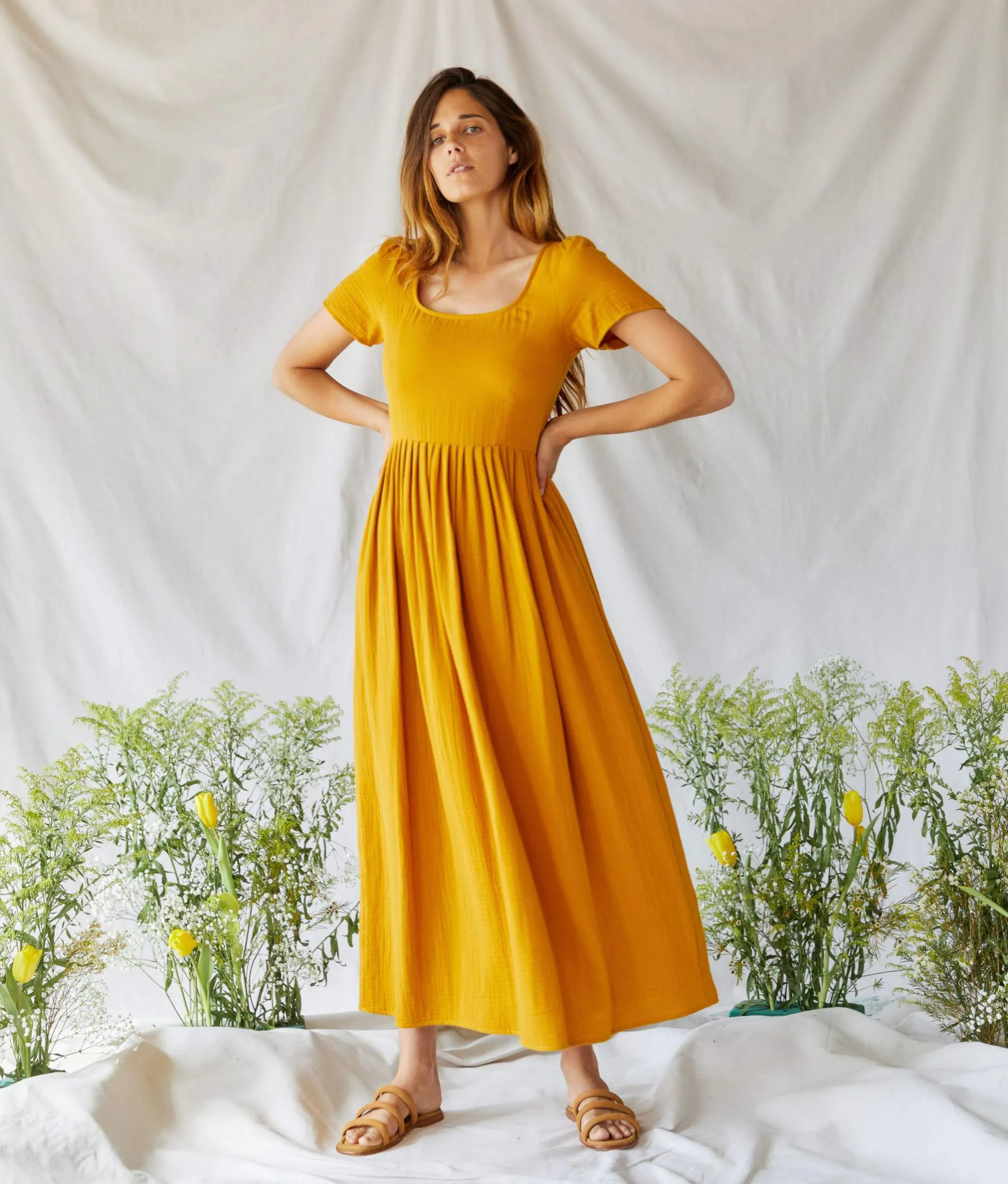 The Scarlet Dress | Mustard Gauze