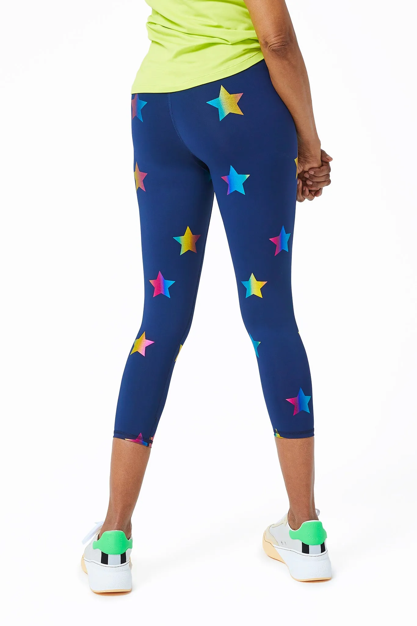 UpLift Capris in Navy Rainbow Star Foil