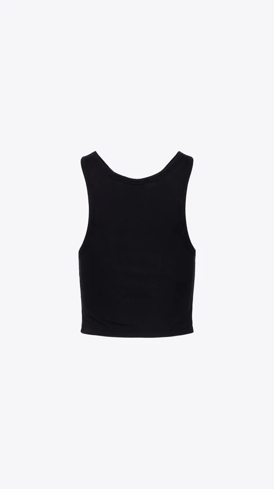 Verona Crop Tank - Jet Black