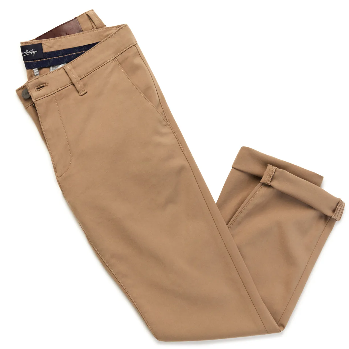 Verona Slim Leg Chino Pants In Khaki High Flyer