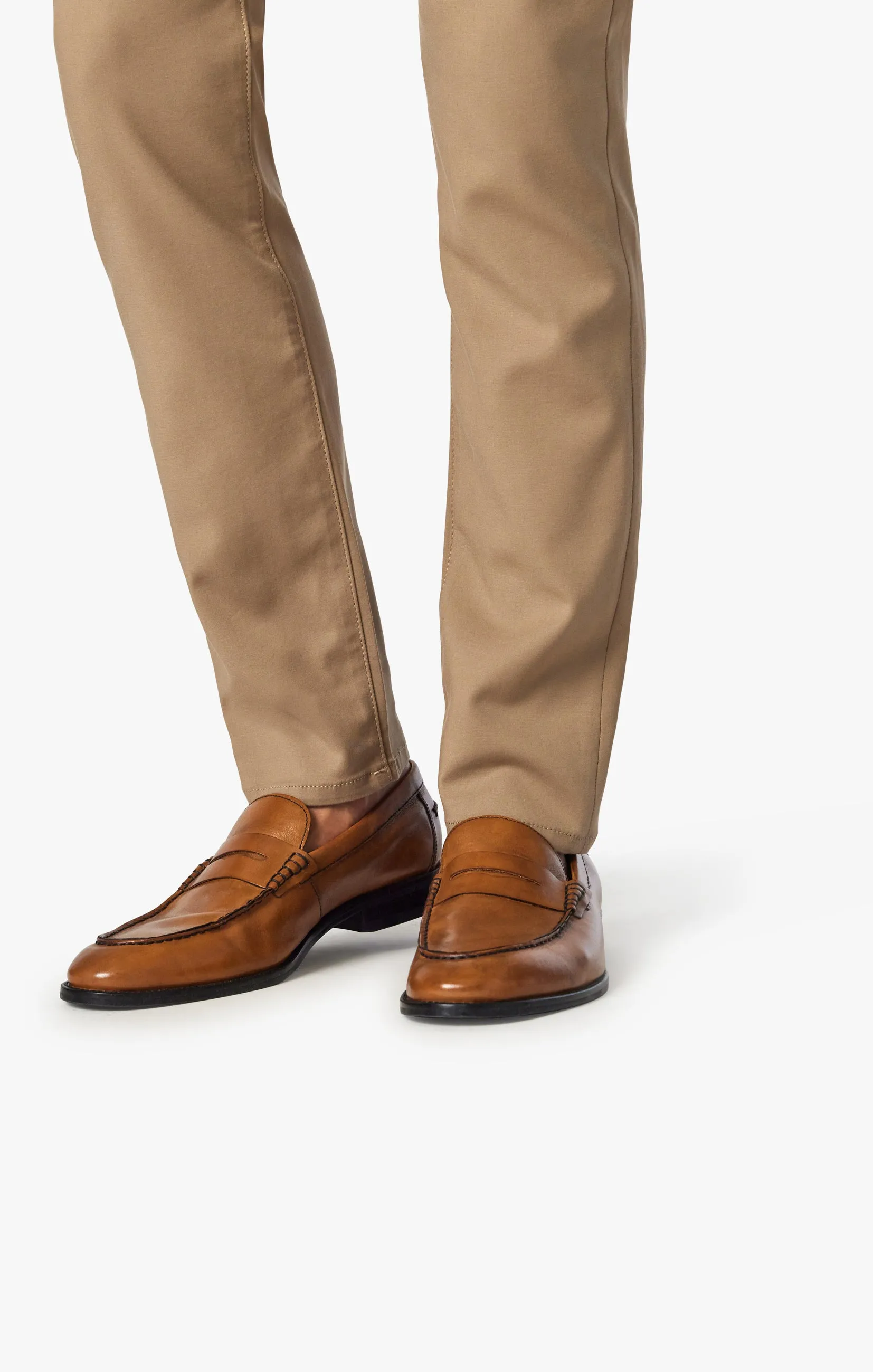 Verona Slim Leg Chino Pants In Khaki High Flyer