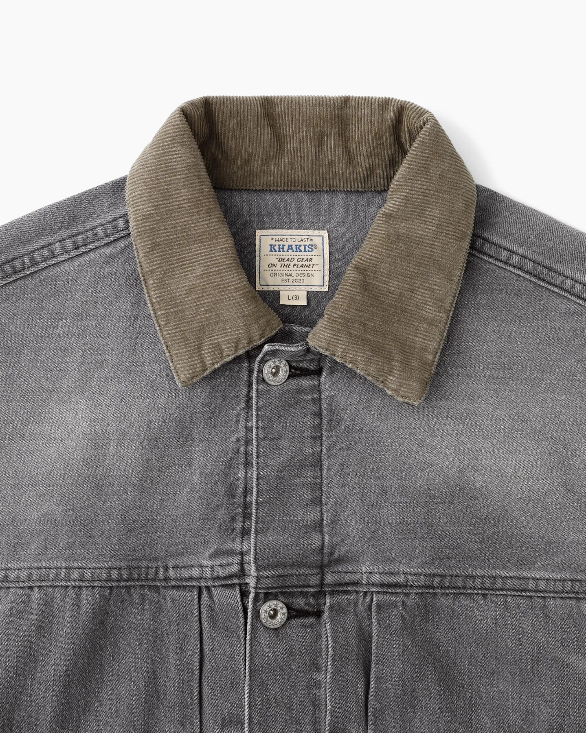 Washed Dungaree Jacket Light Grey