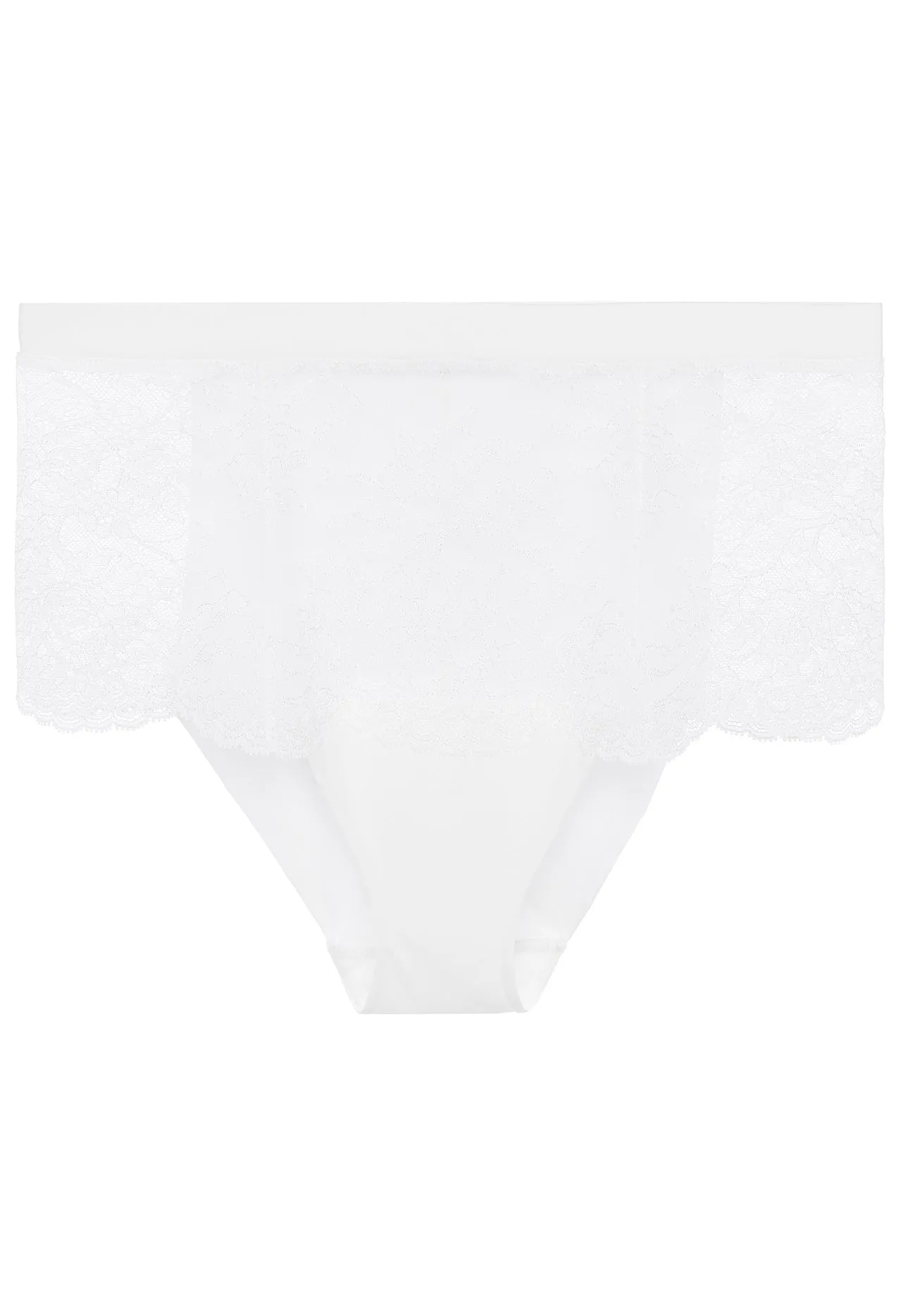 White Leavers lace high-waisted brief