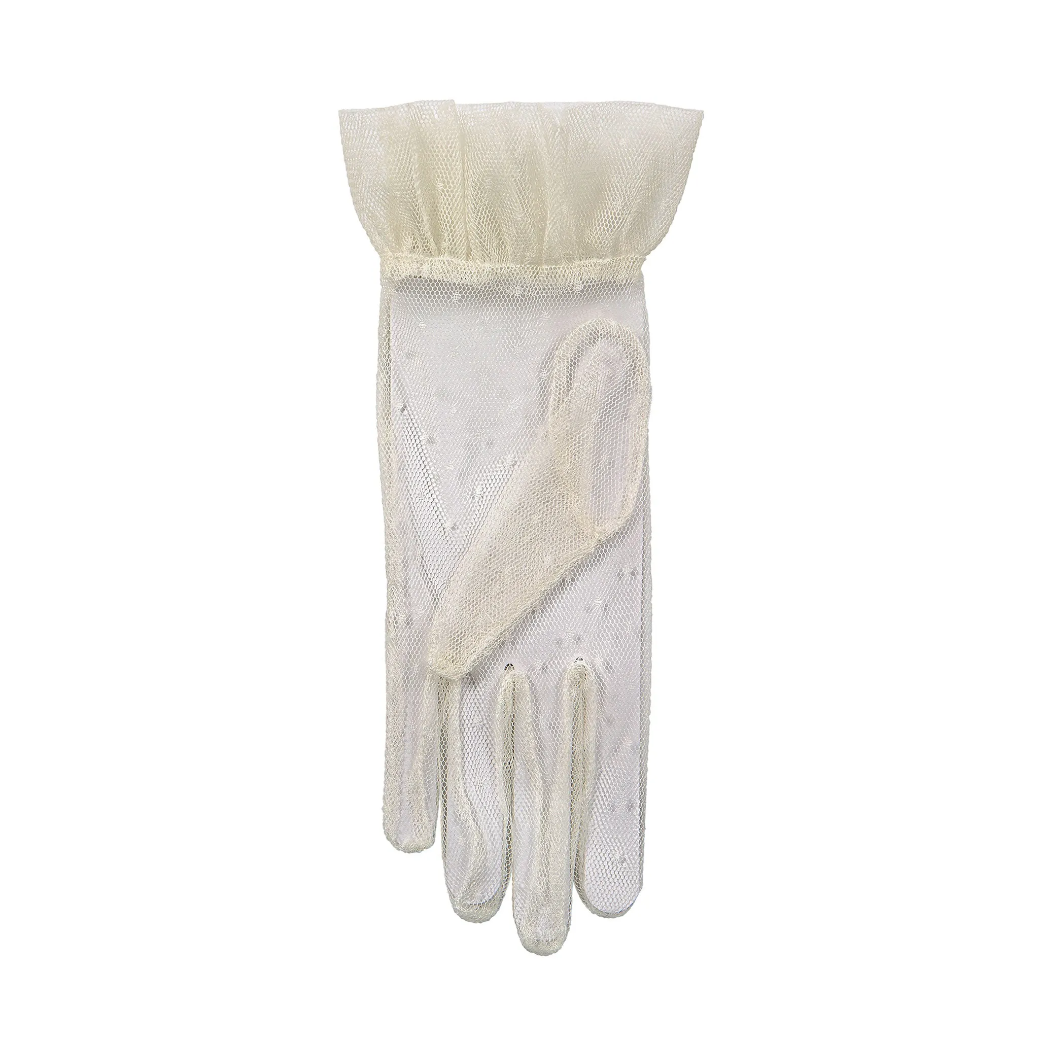 Women’s Tulle Gloves with Frilled Cuff