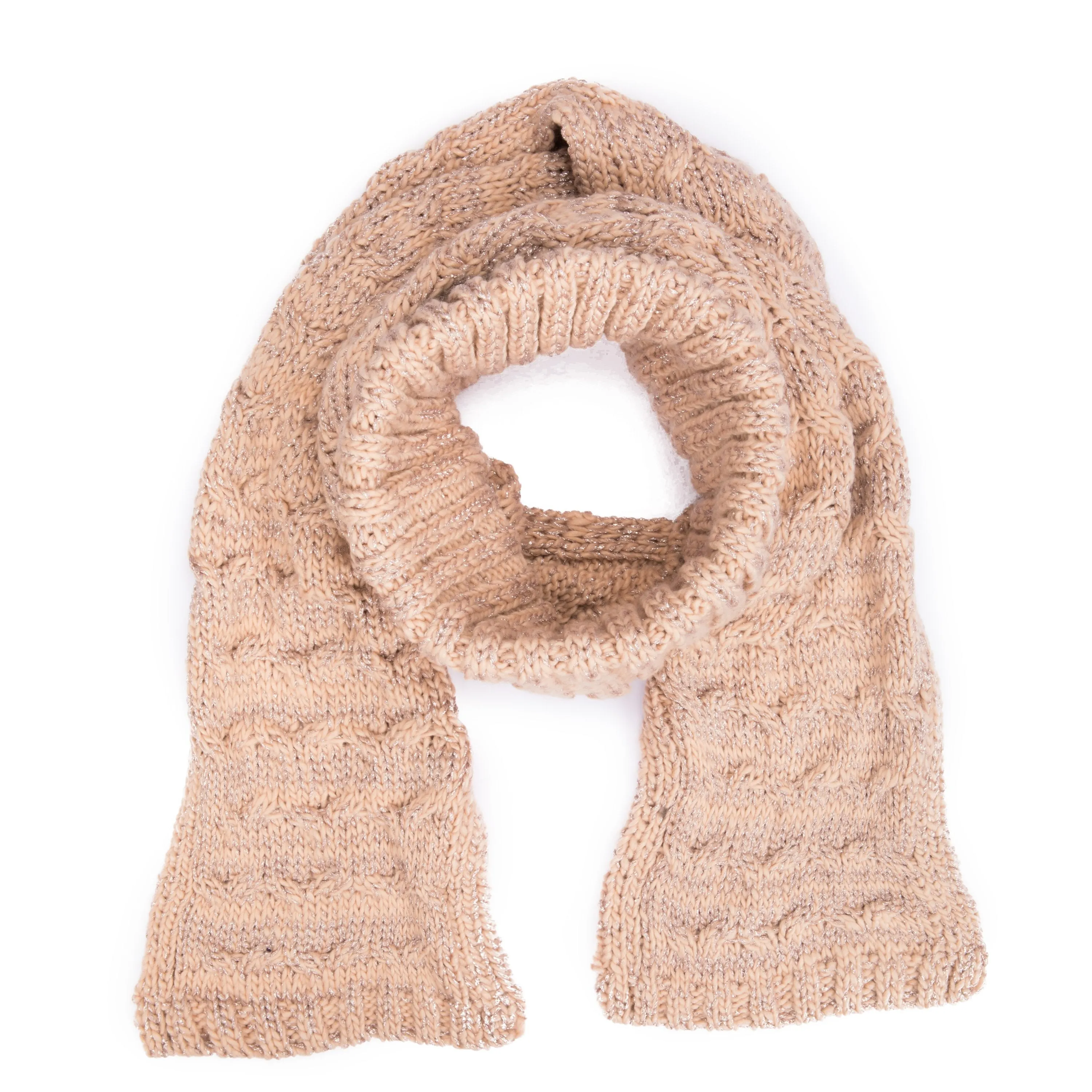 Women's Turtle Neck Scarf w/Rose Gold Lurex