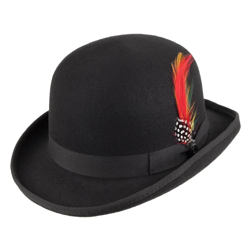 Wool Felt English Bowler Hat - Black