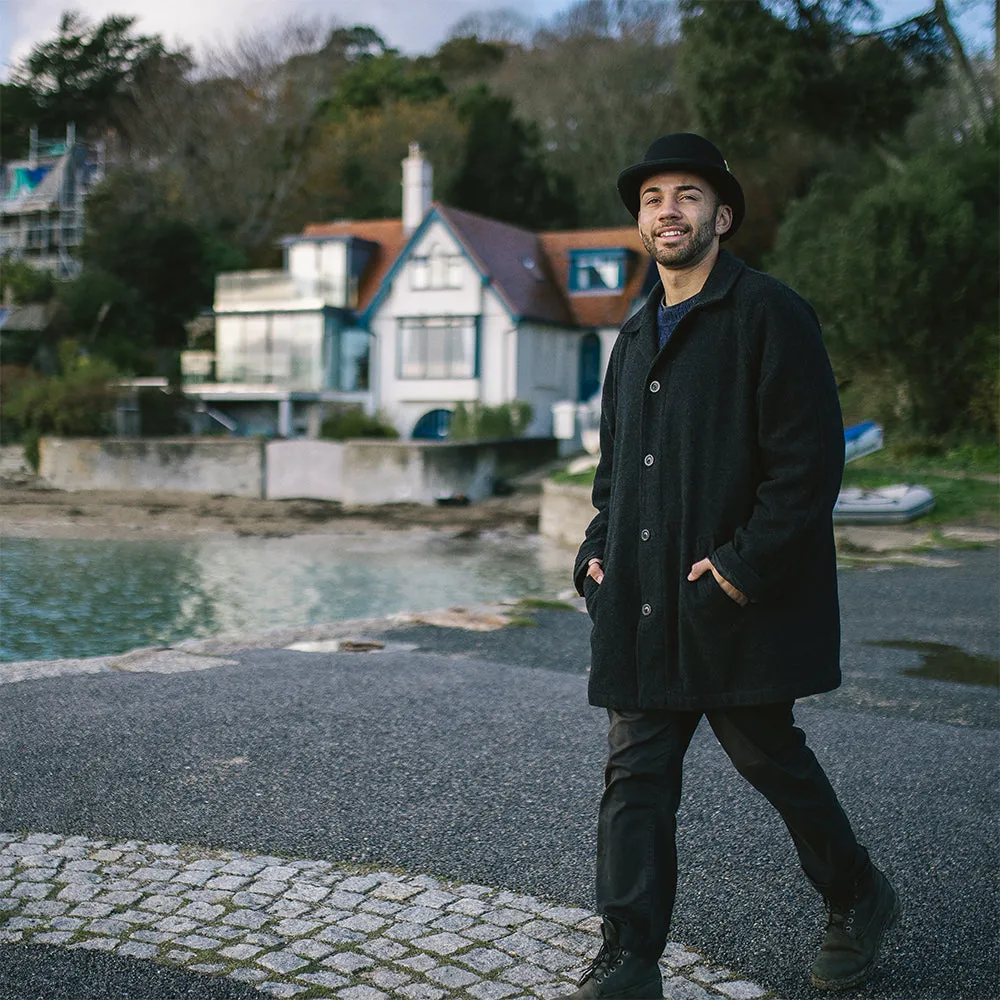 Wool Felt English Bowler Hat - Black