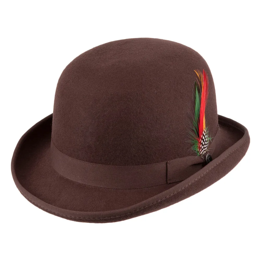 Wool Felt English Bowler Hat - Brown