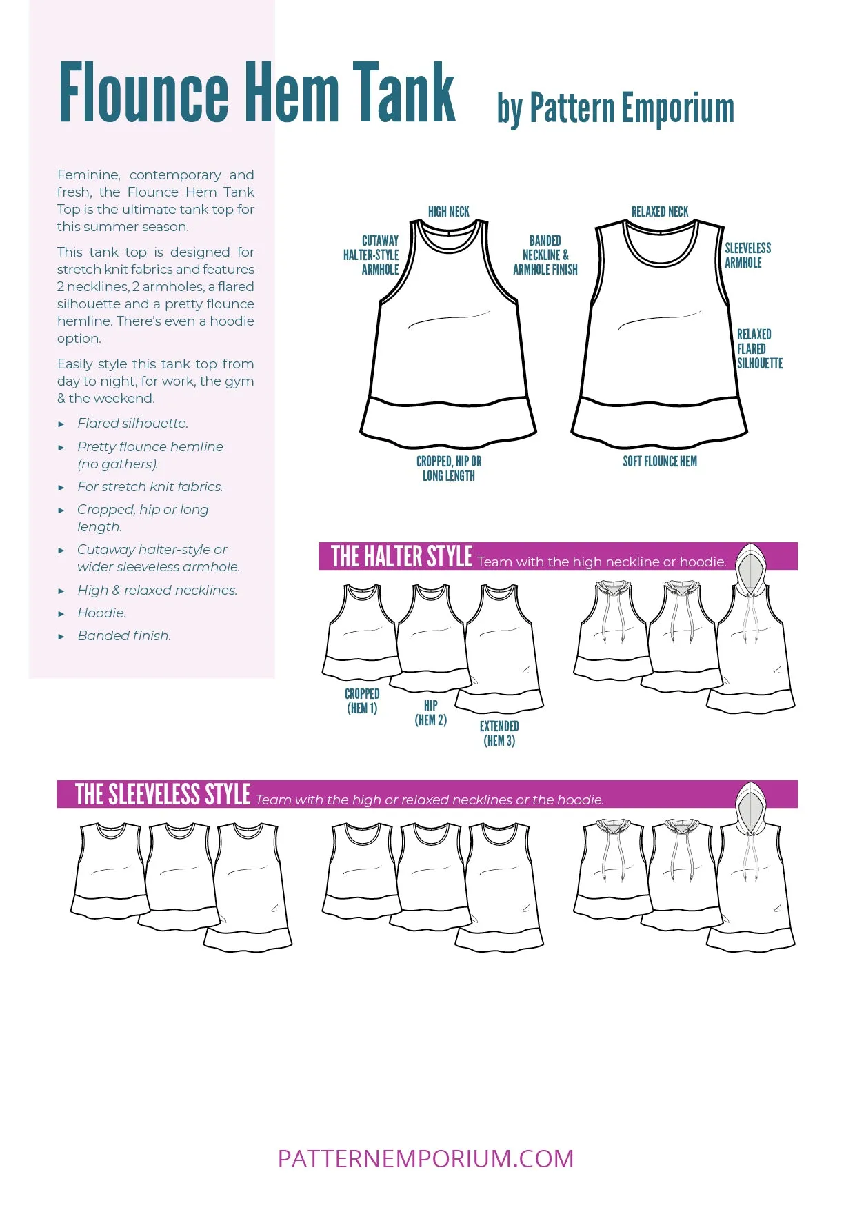 Yours Truly | Flounce Hem Tank Sewing Pattern